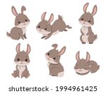 cute cartoon rabbits. funny... | Shutterstock .eps vector #1994961425