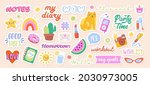 set of beautiful stickers for... | Shutterstock .eps vector #2030973005