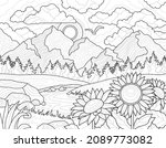 chamomile and mountains... | Shutterstock .eps vector #2089773082
