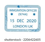 Blue Square Seal. Immigration...