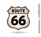 Route 66 Sign On White...