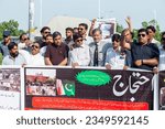 Small photo of ISLAMABAD, PAKISTAN - AUG 19: Members of Minority Community protest demonstration against violence on minority community and condemned attack on churches in Jaranwala on August 19, 2023 in Islamabad.