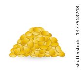 pile of gold coins. vector... | Shutterstock .eps vector #1477953248