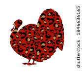 turkey. turkey silhouette in... | Shutterstock .eps vector #1846636165