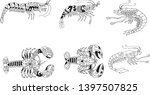 hand painting with shrimp... | Shutterstock .eps vector #1397507825