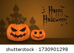 happy halloween background with ... | Shutterstock .eps vector #1730901298