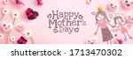 mother's day poster with gift... | Shutterstock .eps vector #1713470302