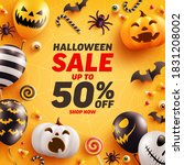halloween sale poster and... | Shutterstock .eps vector #1831208002