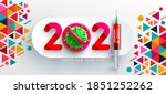 2021 happy new year poster and... | Shutterstock .eps vector #1851252262