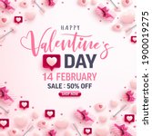 valentine's day sale banner for ... | Shutterstock .eps vector #1900019275