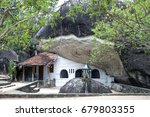 Small photo of PANAMA, SRI LANKA - SEPTEMBER 01, 2015 : The Great Sudar Shana Cave at the Buddhist Madya Mandalaya near Panama on the east coast. This cave was offered to the clergy by the Mittra (Son of Nadika).