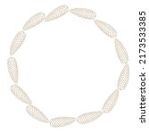 vector wreath of brown outline... | Shutterstock .eps vector #2173533385