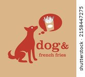 red dog imagining eating french ... | Shutterstock .eps vector #2158447275