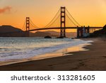 Sunrise at Golden Gate Bridge from Baker Beach