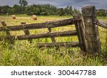 A Broken Wood Gate On A Farm...