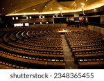 Small photo of Brussels, Belgium - 08 04 2023: Plenary hall of the EU parliament. Meeting room of the European Parliament. The institutions of the European Union in Brussels a key institution of the European