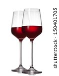 Two Red Wine Glasses Isolated...