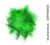 Green Powder Explosion Isolated ...