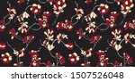 black  red and beige floral... | Shutterstock .eps vector #1507526048