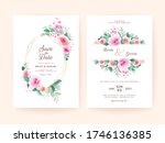 wedding invitation template set ... | Shutterstock .eps vector #1746136385
