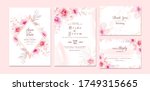 wedding invitation template set ... | Shutterstock .eps vector #1749315665