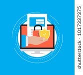 secure account login flat... | Shutterstock .eps vector #1017337375