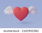 red heart with wings ...