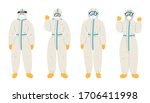 man in protective white suit.... | Shutterstock .eps vector #1706411998
