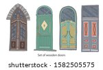 set of old estonian wooden... | Shutterstock .eps vector #1582505575