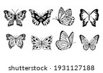 Set Of Butterflies Isolated On...