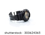 Outdoor watch,black color on isolated background
