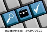 symbols on blue computer... | Shutterstock . vector #393970822