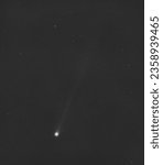 Small photo of Comet C2023 P1 Nishimura in the sky before sunrise.
