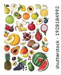 vegetables and fruits food... | Shutterstock .eps vector #1928184992