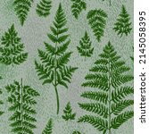 forest herbs pattern  ferns.... | Shutterstock .eps vector #2145058395