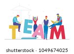 team   flat design style... | Shutterstock .eps vector #1049674025