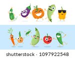 funny vegetable characters  ... | Shutterstock . vector #1097922548