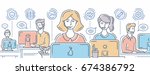 call center   vector modern... | Shutterstock .eps vector #674386792
