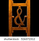Small photo of Ampersand, graphic reduction, et ligature, logogram,Latin for "and" on a black background