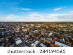 Aerial view of small city of Lancaster Pennsylvania.