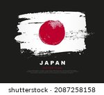 japan flag. hand drawn red and... | Shutterstock .eps vector #2087258158