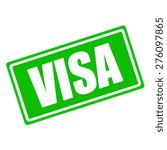 Visa White Stamp Text On Green...