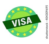 Visa White Wording On Green...