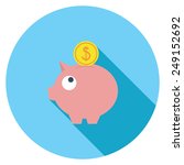  piggy bank flat icon. modern... | Shutterstock .eps vector #249152692