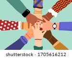 hands of diverse group of... | Shutterstock .eps vector #1705616212