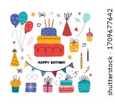 birthday party isolated... | Shutterstock .eps vector #1709677642