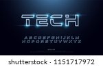 technology abstract neon font... | Shutterstock .eps vector #1151717972