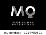 minimal modern alphabet.... | Shutterstock .eps vector #1214950522