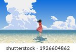 woman standing on the sea... | Shutterstock .eps vector #1926604862