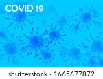 Small photo of Coronavirus disease COVID-19 infection, medical illustration. New official name for Coronavirus disease named COVID-19, pandemic risk, blue background
